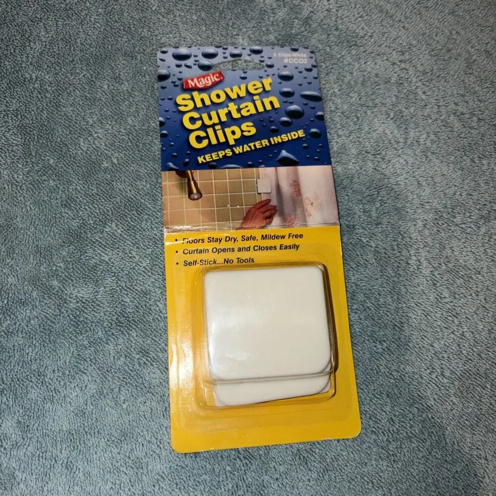 Magic Shower Curtain Clips Self Adhesive New